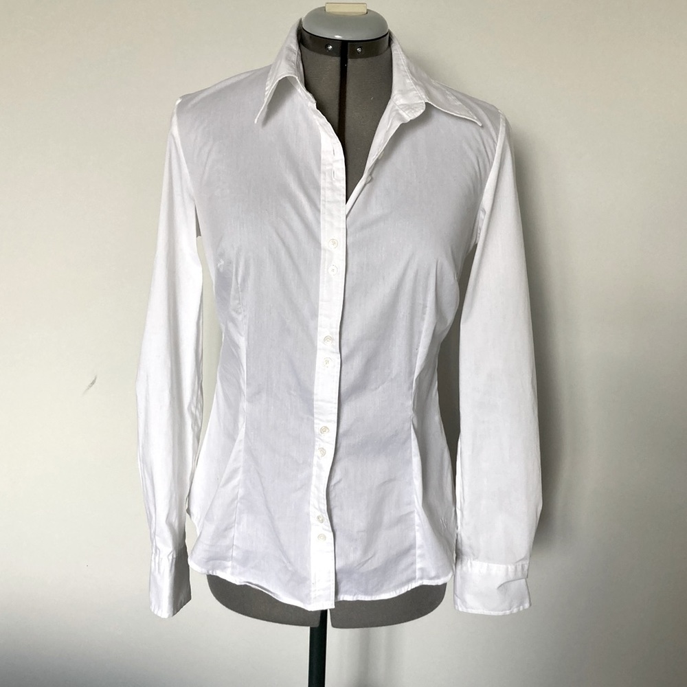 Mexx Fitted White Cotton Blouse